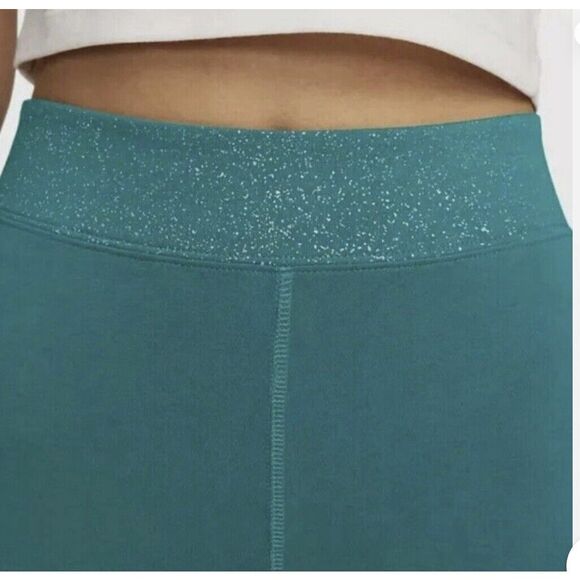Nike Bright Spruce Stardust High Waisted Leggings - Size 3X - Green/Blue Color - Picture 2 of 12